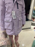 雪中飛（SNOWFLYING）兒童羽絨服男女童冬季新款大口袋御寒加厚保暖中大童裝淺紫色150 曬單實(shí)拍圖
