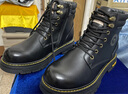 駱駝（CAMEL）加絨牛皮經(jīng)典圓頭增高復古工裝馬丁靴男士 G15W136056 黑色 40 曬單實(shí)拍圖