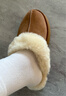 UGG毛絨拖鞋秋冬戶(hù)外百搭保暖拖鞋厚底増高休閑女士鞋栗色1122550CHE 曬單實(shí)拍圖