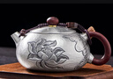 歸銀堂銀壺足銀999泡茶壺純銀一張打清荷西施壺創(chuàng  )意茶水壺送禮銀器茶具 啞光款 280ml+證書(shū)+禮盒 曬單實(shí)拍圖