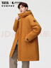 鴨鴨（YAYA）【時(shí)空道宇系列】派克羽絨服男女中長(cháng)款2025冬季新款防寒工裝外套 琉璃黃色 S /165 曬單實(shí)拍圖
