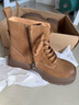 熱風(fēng)（Hotwind）【商場(chǎng)同款】厚底馬丁靴女冬季新款增高短靴粗跟復古時(shí)裝靴 08杏色 羊頭層皮革 37 曬單實(shí)拍圖