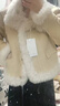 香影【咩咩絨】麂皮絨短外套女2025冬季新款仿生皮草環(huán)保毛毛上衣 奶黃 S 155/80A/85-95斤 曬單實(shí)拍圖