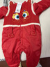 巴拉巴拉【balaOne】童裝新生兒充棉連體衣紅色新年拜年服寶寶衣 曬單實(shí)拍圖