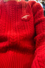 DZZIT地素針織衫春秋絞花工藝摩登新年紅上衣女 大紅色 M 曬單實(shí)拍圖