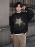 VETEMENTS滿(mǎn)天星 380G重磅閃粉印花潮流寬松衛衣男女士秋冬輕奢高端檔上衣 黑色 XL 曬單實(shí)拍圖