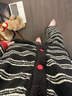 另塵復古條紋撞色設計感針織半邊絨睡衣女秋冬新款大碼保暖家居服套裝 1171 黑白條紋 XL 曬單實(shí)拍圖