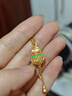 周六福新年禮物黃金項鏈女款足金琺瑯拉絲多彩葫蘆雙福鏈墜 計價(jià)T 40+5cm-10.69g 曬單實(shí)拍圖