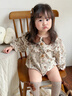 班喜迪嬰兒衣服春裝嬰幼兒連體衣寶寶包屁衣公主碎花哈衣春秋季外出爬服 杏色 90cm 曬單實(shí)拍圖