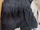 皮爾卡丹（pierre cardin）23年新款闊腿短褲女秋冬新款毛呢褲子高腰顯瘦外穿靴褲 毛呢短褲-大口袋款黑色 XL 115-130斤 曬單實(shí)拍圖