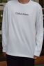 Calvin KleinJeans春秋男士休閑通勤ck字母印花圓領(lǐng)內搭打底衫長(cháng)袖T恤上衣 YAF-月光白 L 曬單實(shí)拍圖