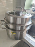 炊大皇304不銹鋼三層蒸鍋家用復合底湯鍋蒸饅頭包子可視高拱蓋32cm 曬單實(shí)拍圖