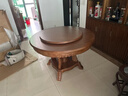 旺屋餐桌中式實(shí)木大圓桌家用小戶(hù)型實(shí)木餐桌椅組合飯店包廂酒店火鍋桌 胡桃色（普通款） 1.2m 單桌（帶轉盤(pán)） 曬單實(shí)拍圖