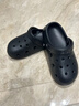 樸西2026夏季男女新款防滑不臭腳洞洞鞋居家室外穿沙灘洞洞拖鞋親子款 珍珠黑 37-38 曬單實(shí)拍圖