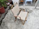 途行天下戶(hù)外折疊椅克米特椅碳鋼便攜帶超輕露營(yíng)靠背野餐椅子釣魚(yú)沙灘懶人 卡其色-中號克米特*4+95蛋卷桌 曬單實(shí)拍圖