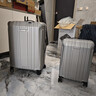 新秀麗（Samsonite）行李箱20英寸+28英寸拉桿箱子母套裝箱旅行密碼箱N(xiāo)X0銀色 曬單實(shí)拍圖