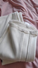 拉夏貝爾軟糯毛呢闊腿褲女秋冬2025新款高腰窄版彎刀香蕉褲 米白色 M 曬單實(shí)拍圖