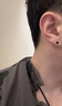 QMXD999純銀男士耳釘單只高級耳棒小號男生養耳洞足銀耳棍小巧時(shí)尚女 黑色單只 曬單實(shí)拍圖
