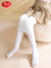 LangSha兒童連褲襪女童秋冬打底褲加絨加厚白色連腳舞蹈襪少女學(xué)生跳舞襪 曬單實(shí)拍圖