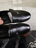 稻草人秋冬商務(wù)休閑鞋男士頭層牛皮鞋男正裝鞋懶人套腳豆豆鞋  黑色 41 曬單實(shí)拍圖