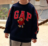 蓋璞（GAP）男童2025冬季新款童趣logo圓領(lǐng)套頭抓絨休閑衛衣兒童裝829503 曬單實(shí)拍圖