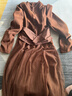 加絨加厚氣質(zhì)時(shí)尚法式復古連衣裙設計感名媛收腰網(wǎng)紗長(cháng)裙2653LYT 棕色 L 【110-120斤】 曬單實(shí)拍圖