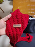 百搭韓版針織毛線(xiàn)紅色圍巾女2024圣誕冬季高級感新年禮物情侶圍脖 針織圍巾-酒紅色-1個(gè)裝-保暖 1 曬單實(shí)拍圖