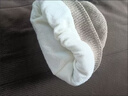 眾妃毛線(xiàn)帽男女同款加厚針織冬季保暖加絨套頭帽防寒防風(fēng)包頭帽護耳帽 卡其加絨 曬單實(shí)拍圖