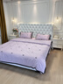 水星系列家紡高端A類(lèi)新疆長(cháng)絨棉床上四件套純棉全棉輕奢高級感被套床單床笠款 【A類(lèi)母嬰級長(cháng)絨棉】櫻桃啵啵-紫 1.5m床單款四件套：被套200x230cm 曬單實(shí)拍圖