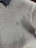 羅蒙襯衫領(lǐng)假兩件毛衣男加絨加厚保暖上衣冬季新款針織打底衫 淺灰色 （刺繡H） XL 【體重138-150斤】 曬單實(shí)拍圖