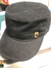 皮爾卡丹磨毛平頂帽春秋冬中老年男士爸爸帽子戶(hù)外保暖防風(fēng)軍帽 黑色 均碼（56-59）可調節 曬單實(shí)拍圖