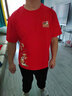 真維斯（Jeanswest）t恤男紅色2026新款本命年男士短袖新年衣服重磅純棉寬松情侶體恤 曬單實(shí)拍圖