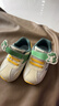 江博士秋季男女童步前鞋可愛(ài)卡通透氣輕便易穿脫魔術(shù)貼寶寶鞋 米/綠 21 曬單實(shí)拍圖