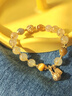 靜風(fēng)格吸財天然金發(fā)晶吞金獸手鏈輕奢高級感串珠轉運珠飾品佩戴好寓意 曬單實(shí)拍圖