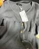 UR2025秋季新款女裝假兩件金屬紐扣長(cháng)袖針織衫UWG950209+ 中灰花灰 M 曬單實(shí)拍圖