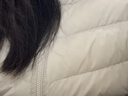 鴨鴨（YAYA）佟麗婭同款輕薄羽絨服女新款秋冬季休閑短款連帽輕便韓版排骨外套 米白色 L 曬單實(shí)拍圖