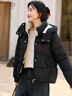 初申秋冬棉服女時(shí)尚短款連帽下擺抽繩保暖厚款冬季棉衣外套S54F049 曬單實(shí)拍圖