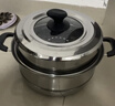 科固（KEGOO）雙層蒸鍋二層蒸籠加厚不銹鋼30cm 燃氣灶電磁爐通用煲湯煮鍋KG102 曬單實(shí)拍圖