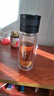 茶水分離泡茶辦公室水杯杯機械蓋旋轉式玻璃杯男士水杯便攜杯子WZ 雙層玻璃旋轉機械蓋沉穩黑-3 曬單實(shí)拍圖