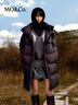 MO&Co.羽絨服90絨無(wú)氟防水面層可拆連帽頭頸一體防護中長(cháng)款高蓬松輕戶(hù)外 黑色 XS /155 曬單實(shí)拍圖