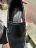 宜馳（EGCHI）新款皮鞋男頭層牛皮一腳蹬耐磨駕車(chē)商務(wù)休閑鞋 JST1351 黑色 42 曬單實(shí)拍圖