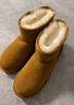 意爾康女靴雪地靴女冬季厚底加絨加厚保暖棉鞋百搭中筒短靴媽媽棉靴子 土黃色 加絨 【靴筒羊毛內里】 39 曬單實(shí)拍圖
