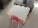 積木桌子多功能兒童玩具桌幼兒園大顆粒桌椅套裝拼裝女孩思維實(shí)木 粉積木桌60*80（兩用） 曬單實(shí)拍圖