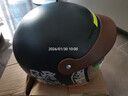 3C認證電動(dòng)摩托車(chē)頭盔內推式男女四季通用半盔冬季保暖騎行安全帽 黑色-網(wǎng)紅 曬單實(shí)拍圖
