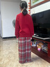 迪士尼（Disney）童裝兒童紅色毛衣套裝2026新款卡通女童拜年服可愛(ài)女孩新年衣服 曬單實(shí)拍圖