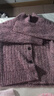 三彩2025冬季新款針織衫立領(lǐng)寬松落肩袖開(kāi)衫外套保暖上衣復古M 李子紫 M 160/84A 曬單實(shí)拍圖