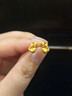 中國黃金（CHINA GOLD）狐貍黃金耳釘女足金耳飾生日禮物送女朋友老婆 足金耳釘（金重約1g） 曬單實(shí)拍圖