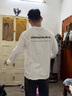 卡圖弛純棉重磅長(cháng)袖t恤男春秋季衛衣服男寬松潮流高街休閑內搭打底衫男 白色 L 【建議100-120斤】 曬單實(shí)拍圖