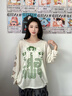 BJHG【飛天小女警聯(lián)名】不計后果長(cháng)袖T恤女 春薄款美式休閑打底衫內搭 毛毛米 M 曬單實(shí)拍圖