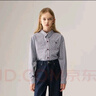 ELLE KIDS法式撞色條紋襯衫女童秋季新款精致繡花學(xué)院風(fēng)上衣 曬單實(shí)拍圖